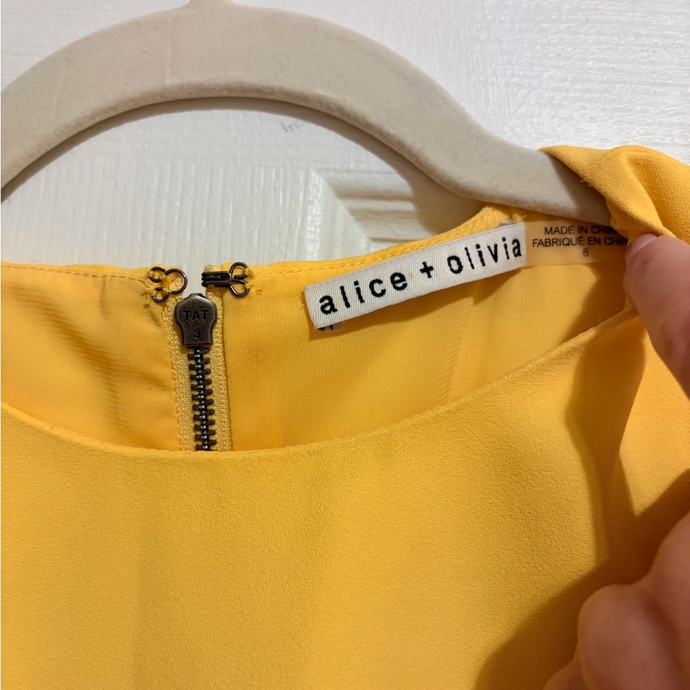 Alice + Olivia Coley Yellow Mini Dress - Picture 6 of 6